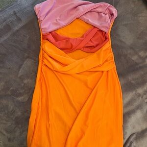 Colorful Strapless Dress